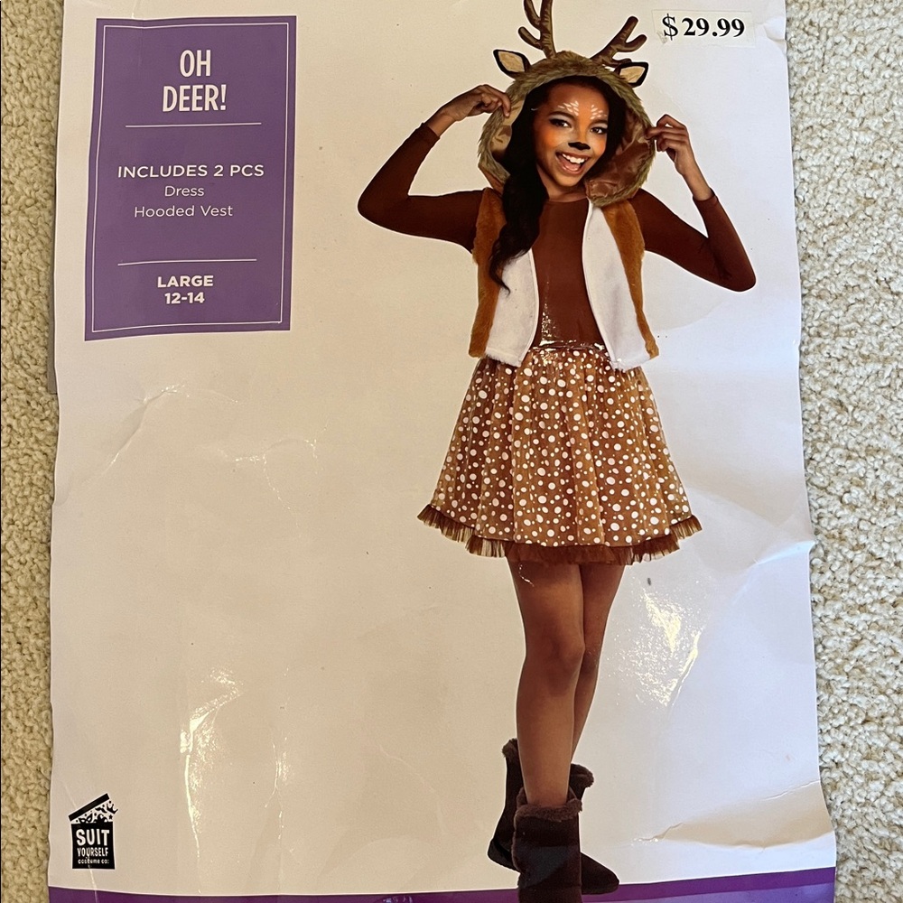 Brown Deer Costume with Hooded Vest